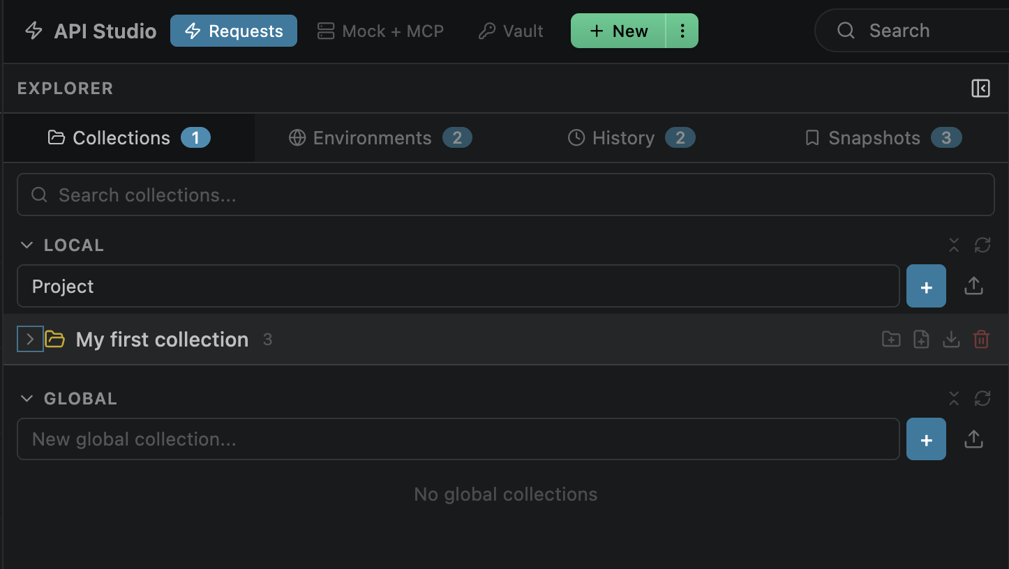 Collections sidebar tab open